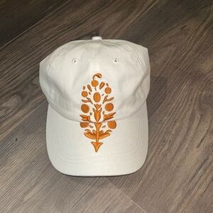 Free People Burnt orange embroidered baseball hat